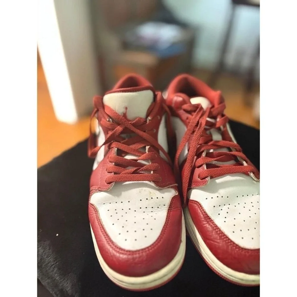 Nike Air Jordan 1 Low Gym Red White Sneakers FJ3459-160 Mens Size 11